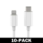 USB-C till Lightning-kabel iPhone Snabbladdare 2M Vit 10-pack