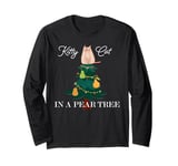 Pretty Kitty Cat in a Pear Tree Twelve Days of Christmas Long Sleeve T-Shirt