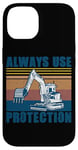 Coque pour iPhone 14 Ouvrier du bâtiment Pilote d'excavatrice de chantier