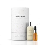 Tan-Luxe The Glow Edit Limited Edition Gift Set | Containing Travel Sized The Gradual Self-Tan Lotion, 100ml & The Face Mini Self-Tanning Drops in Shade Light/Medium, 10ml