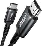 Câble USB C vers HDMI 4K 1M, Cable USB Type C HDMI 4K UHD (Compatible Thunderbolt 3) pour MacBook Pro 2018/2017, iPad Pro 2018/Air 2020, Samsung Galaxy S20/S10, Surface Book 2, Huawei P40 Noir