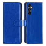 32nd Book Wallet PU Leather Case Cover for Samsung Galaxy A14 (4G/5G) (2023), Flip Case With RFID Blocking Card Slots, Magnetic Closure and Built In Stand - Deep Blue