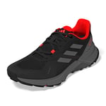 adidas Homme Terrex Soulstride Rain.RDY Trail Running Shoes Low, Core Black/Grey Four/Solar Red, 50 2/3 EU