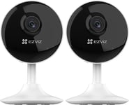 EZVIZ C1C 2 Pack Mini Indoor Security Camera Wireless with App, 1080P Wifi Home