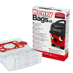 Numatic Henry Vacuum Cleaner Filter Dust Bags 5 Pack,Fit All Sizes,White -907076