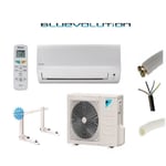 Pret a poser climatisation Daikin 2000W reversible ftxb RXB20C + kit de pose 7 metres + support mural