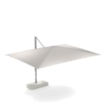 EMU - 985 Shade 3X4 Lat Sun Umbrella w/ Large Base Aluminium 20, White 01, Base 23 - Aurinkovarjo