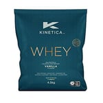 Kinetica Whey Protein Powder, Vanilla 4.5kg, 23g Protein per Serving, 150