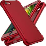 Oretech Coque Compatible Avec Iphone Se 2022/Se 2020/8/7 Avec 2 Verre Trempé Protection Écran,Mince Coque Iphone Se 3 Silicone Etui Iphone Se Anti Rayure Pc Tpu Housse Pour Iphone Se 2022 Coque Rouge