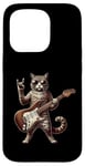 Coque pour iPhone 15 Pro Retro Cat Rock Music Men Kids Women Funny Kitten Cat Rock