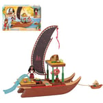 Mattel Disney Moana 2 Toys, Moana’s Adventure Canoe Playset with Floating Canoe, Moana Small Doll, 1 Character Friend, 6 Play Areas & 10 Accessories, JBT54