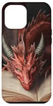 iPhone 12 Pro Max Aesthetic Gothic Red Dragon Reading Book Painting Bookish Case