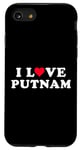 Coque pour iPhone SE (2020) / 7 / 8 J'aime Putnam avec le nom de la petite amie et du petit ami Putnam