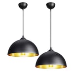 CCLIFE 2 pack suspensions Luminaire Industrielle, Métal Retro Suspensions Lampe, plafonnier vintage, Luminaire Antique Pendante pour cuisine salon salle à manger chambre Vintage(pas d'ampoule)