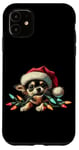 Coque pour iPhone 11 Cordon lumineux de Noël à mâcher pour chihuahua