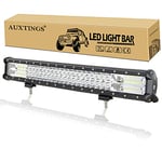 AUXTINGS 55 cm 324W Triple rangée 7d Barre Lumineuse LED de Travail Spot inondation Combo Faisceau DC 12V-24V 6000K Offroad Véhicules 4x4 ATV Utvs