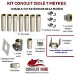 Kit conduit isole en exterieur - 7 mètres 80 - Inox