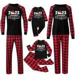 Matchande familje pyjamas set jul pyjamas rutig tryckt nattkläder Kid 6-7Y