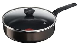 Tefal Sauteuse 24 cm + couvercle, Tous feux sauf induction, Revêtement antiadhésif, Fabriqué en France, Easy Cook&Clean B5543202, Nc