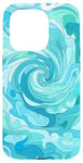 iPhone 15 Pro Swirl Blue Color Illustration Pattern Abstract Art Case