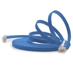 2m - Bleu - 1 Pièce - Câble Réseau Plat Cat.6 Câble Plat Cat6 Câble Patch Ultra Plat Cat.6 1000 Mbit/S Gigabit Lan (Rj45) Flat Slim Micro