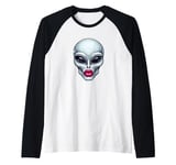 Alien with Full Beautiful Lips Raglan Baseball Tee