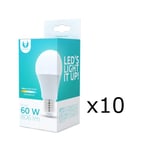 LED-lampe E27, A60, 10W, 230V, 3000K 10-pak, Varm hvid