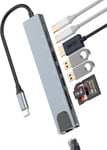 Hub Usb C Ethernet Hdmi Usb3.0 Lecteur De Cartes Sd Micro Sd 8 En 1 Station D'Accueil Pour Apple Ipad Iphone15 Macbook Air Pro Adaptateur De Charge Jack Multiprise Extension Câble Clé Accessoires