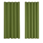 Deconovo Rideau Occultant Thermiques Anti Froid, Double Rideau Isolant Anti-Bruit, Économie d'Énergie, Idéal pour Chambre et Salon, 168x138 CM (Largeur x Hauteur), Vert d'herbe, 2 Pièces