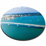 Round Mouse Mat - Ringling Bridge Florida America US Office Gift #12665