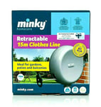 Minky Homecare 15m Retractable Single PVC Reel Outdoor Washing Clothes Line 