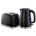 Russell Hobbs Honeycomb Black Kettle & 2 Slice Toaster Set