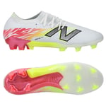 New Balance Furon V8 Elite FG Flash Point - Hvit/Rød/Sølv - Gress (FG), størrelse 44