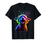 Retro Musical Lamb Rainbow Singing Bright Headphones Music T-Shirt