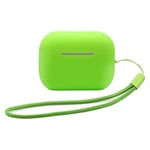 Silicone Case compatible with AirPods Pro 2nd (2022) || Wireless Charging & LED Visible || Protective Cover Cases with Lanyard for AirPods Pro 2 || Grass Green