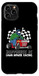 Coque pour iPhone 11 Pro Happiness Is Lawn Mower Racing Tondeuse à gazon jardinier