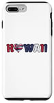 Coque pour iPhone 7 Plus/8 Plus Rouge blanc et bleu Hawaï avec cœur drapeau hawaïen