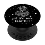 Just One More Chapter Cute Floral Book Lover Black PopSockets PopGrip Interchangeable