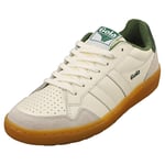 Gola Eagle 86 Womens Casual Trainers in Off White Green - 3 UK