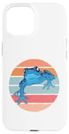 Coque pour iPhone 15 Grenouille bleue amphibie faune nature joyeux amoureux des