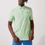 Lacoste Mens Textured Breathable Golf Polo Shirt in Green material_cotton - Size Small