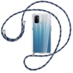 Collier pour Oppo A53 / A53s nuances de bleu (A) Etui Coque antichoc avec cordon