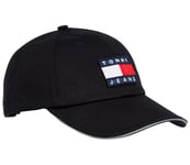 Casquette Tommy Hilfiger en coton organique noir avec logo brodé