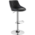 Tabouret de Bar en Cuir Artificiel avec Dossier Woltu Tabouret Ajustables en Hauteur(84-106cm), Noir