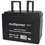 Multipower 12V - 75Ah batteri till eldrivna fordon