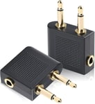 2 Pièces Adaptateur Jack 3,5 Mm Pour Casque D'Écoute D'Avion Plaqués Or,Adaptateurs Airline Ecouteur Avion Adaptateur Audio Jack Pour Casque Audio Double Prise Jack 3,5 Mm Vers Jac[CAS310688]