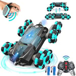 Nauotk Voiture Télécommandée pour Enfants, 8WD RC Stunt Auto Car, Jouet Garçon Cadeau, 360° Rotation RC Drift Auto avec Fonction Spray et Musique,Jouet Enfant 4-12 Ans Cadeau Garcon (Avenir Bleu)