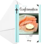 Confirmation Card with Foil Detail and White Envelope - Blue A