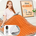 Electric Heated Blanket Throw Flannel Sherpa Fast Heating 180x130cm, 10