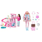 Barbie Poupée Extra Voyage Articulée avec Tenue Neige, Combinaison